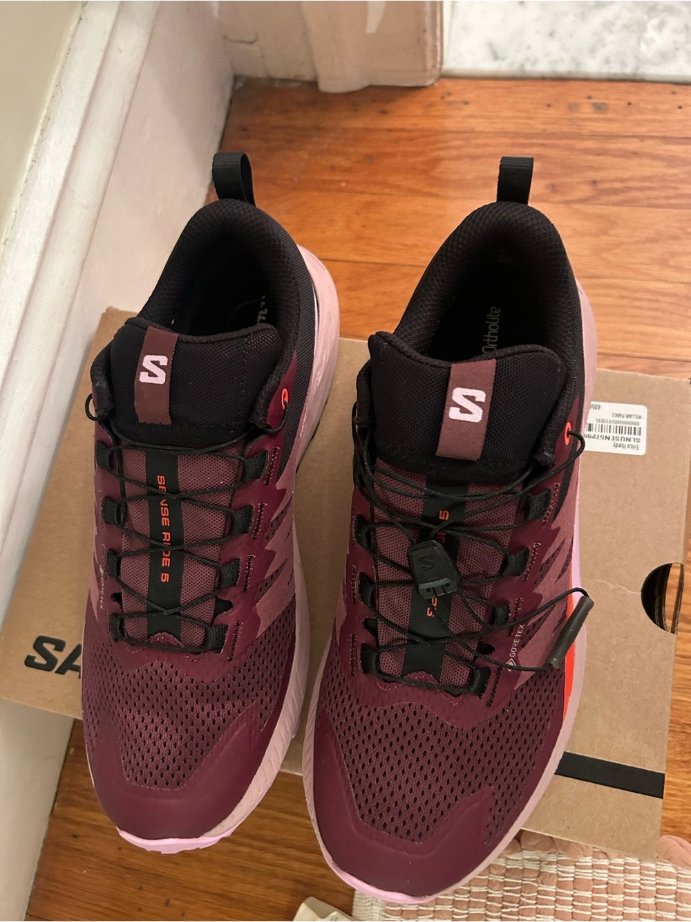 Salomon Women's Trail Running Shoes in Maroon, Pink and Black - Picture 7 of 7